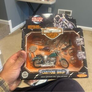 Harley-Davidson Green and Silver Custom Shop Toy Motorcycle